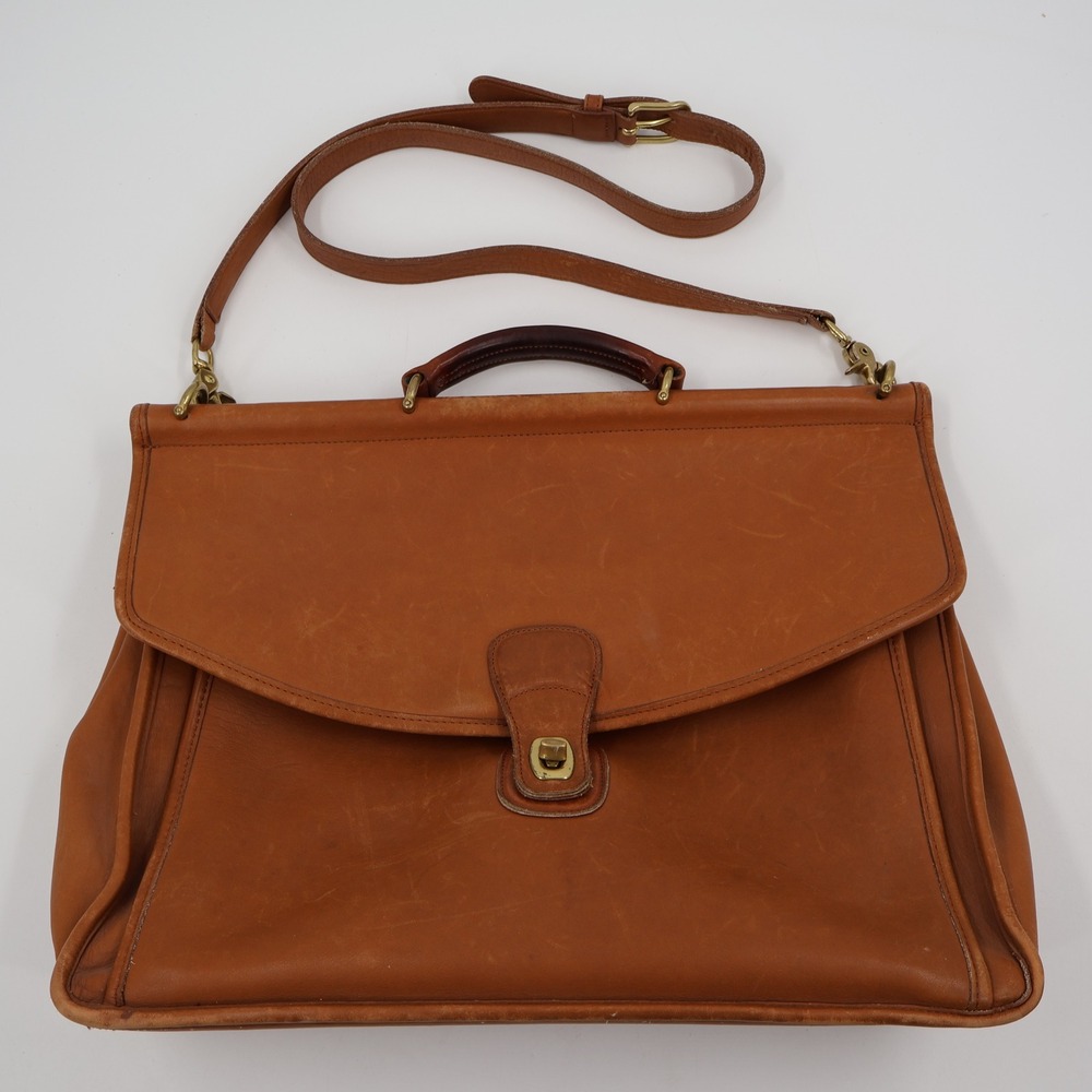 Coach Beekman Briefcase Mens Large‎ British Tan Vintage Leather Bag 5266 USA